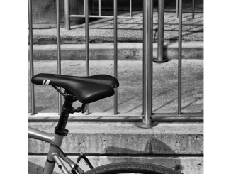 Bicycle Verticals (black and white photograph)