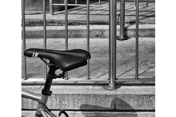 Bicycle Verticals (black and white photograph)