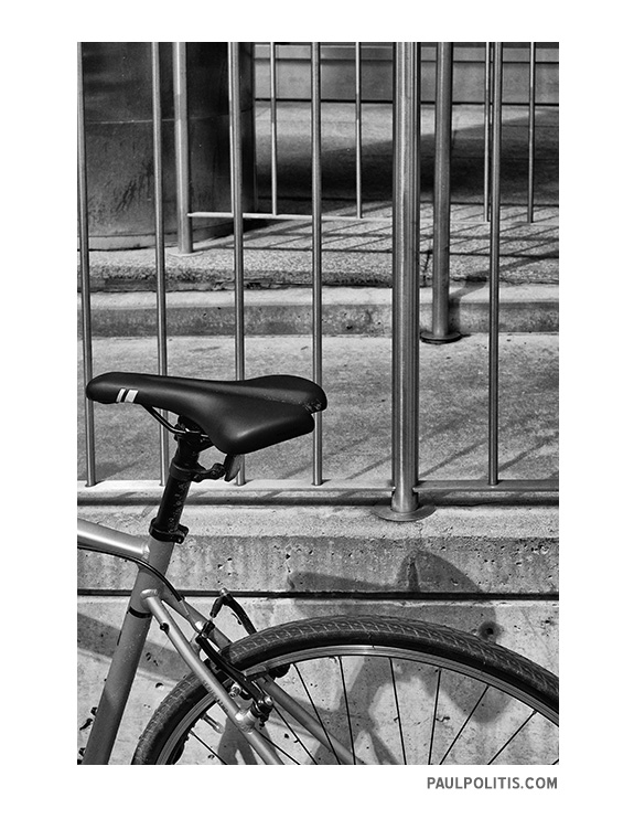 Bicycle Verticals (black and white photograph)