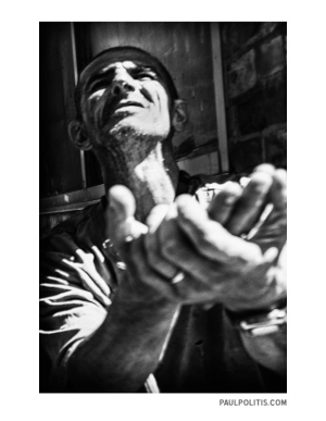 Urban Inmate P1080491 (Plea) (black and white photograph)