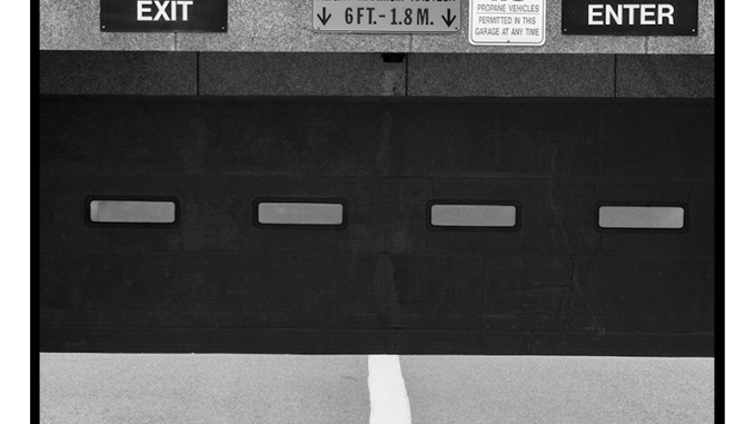 Parking garage (black and white photograph)