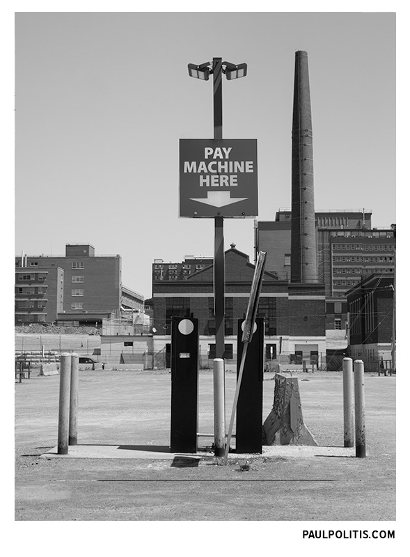 Pay Machine (black and white photograph)