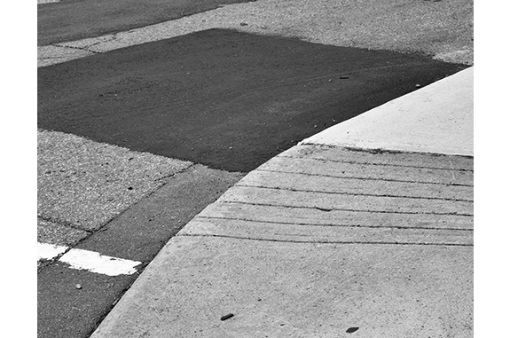 Street Abstract (P1230601) (black and white photograph)