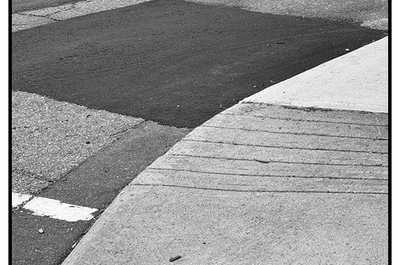 Street Abstract (P1230601) (black and white photograph)