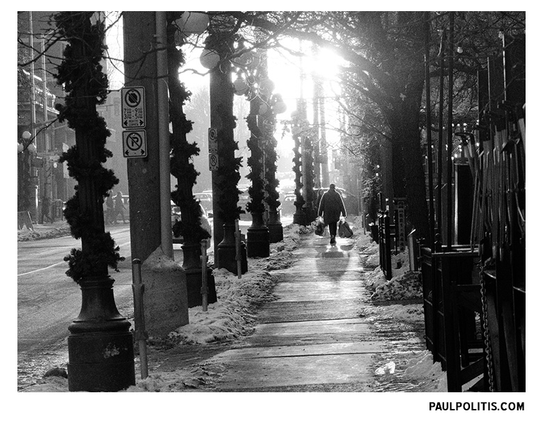 Following the Sun (black and white photograph)