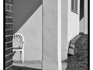 White Chair (black and white photograph)