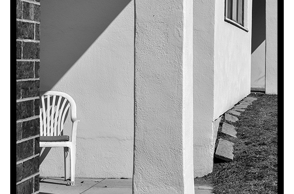 White Chair (black and white photograph)