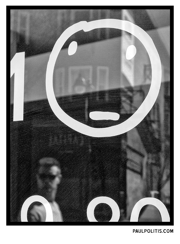 Untitled Window Reflection (black and white photograph)